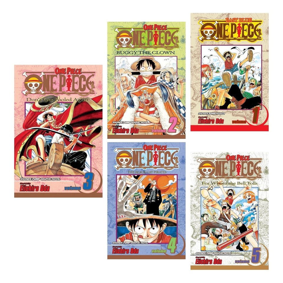 One Piece Vol 1 - 5 by Eiichiro Oda (A+ Quality)