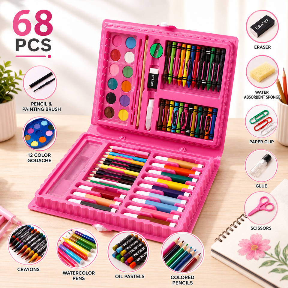 Kids Art Coloring Kit 68 Pieces