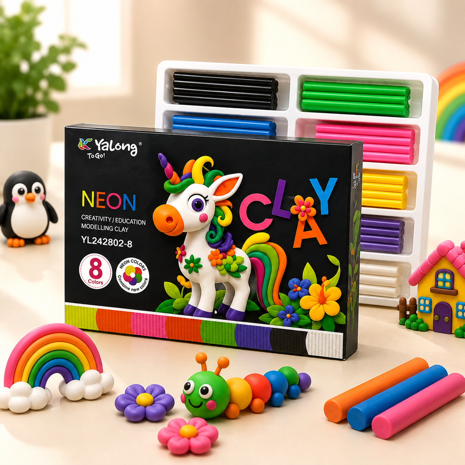 Kids Modeling Clay Set-8 Vibrant Colors with Storage Tray