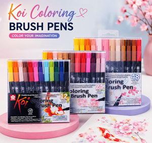 Pack of 12 Flexible Tip Coloring Brush Pens – Vibrant Art & Lettering Markers