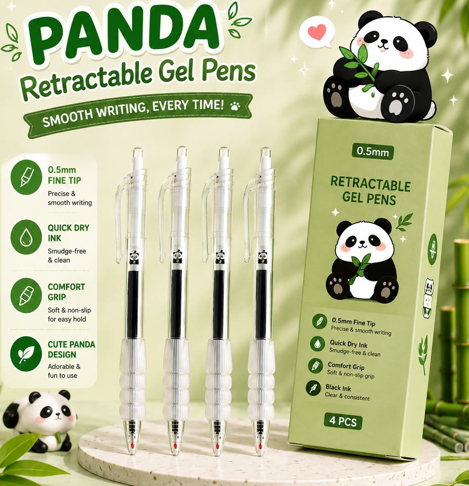 Panda Soft Grip Transparent Erasable Gel Pens