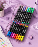 18 Colors Glitter Gel Pen Set with Storage Case – Sparkle Pens for Journaling, Drawing & Crafts