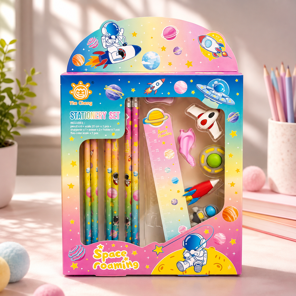 Space Roaming Stationery Gift Set for Kids – Space Theme School Supplies Kit