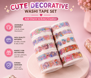 Kawaii Cute Bunny Washi Tape Set (2 Rolls)