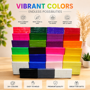 24+ Color Modeling Clay Set – Soft Moldable Dough for Kids, Art & Craft