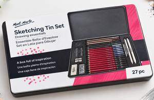 27-Piece Professional Sketching & Drawing Tin Set