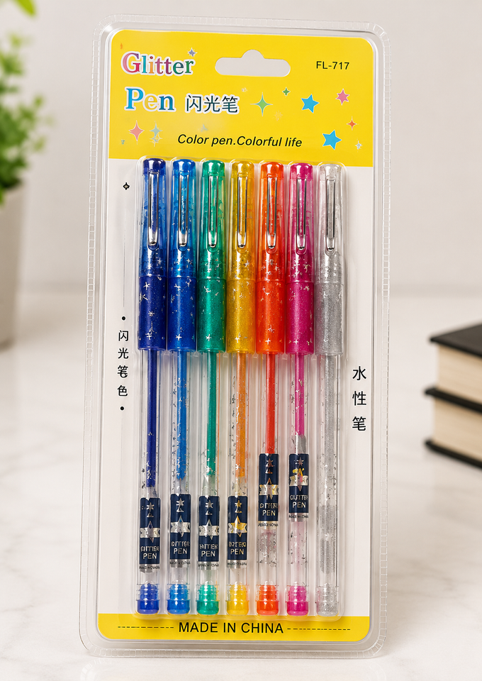 Glitter Pen Set – 7 Color Sparkle Gel Pens