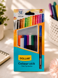 Colour Stik Fiber Tip Markers – 12 Colours