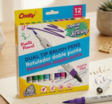 Cooky 12-Color Dual Tip Brush Pens Set