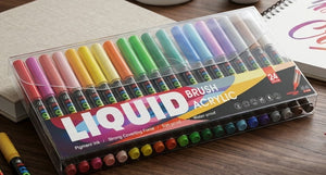 24-Color Liquid Brush Acrylic Marker Set