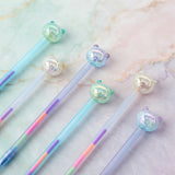 Cute Crystal Cat Rainbow Colors Glitter Gel Pen