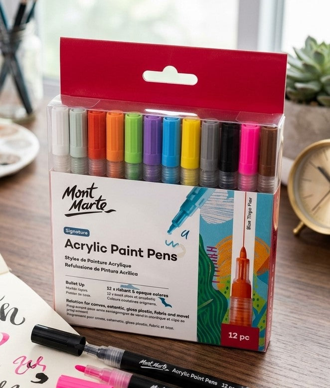 Mont Marte Signature 12-Piece Acrylic Paint Pens Set