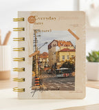 Aesthetic Spiral Notebook – Vintage City Street Design Daily Journal & Planner