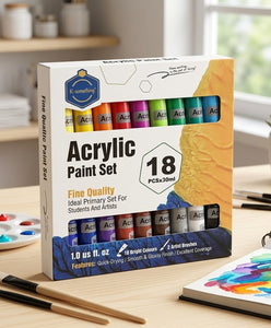 18-Piece Acrylic Paint Set for Artists & Students