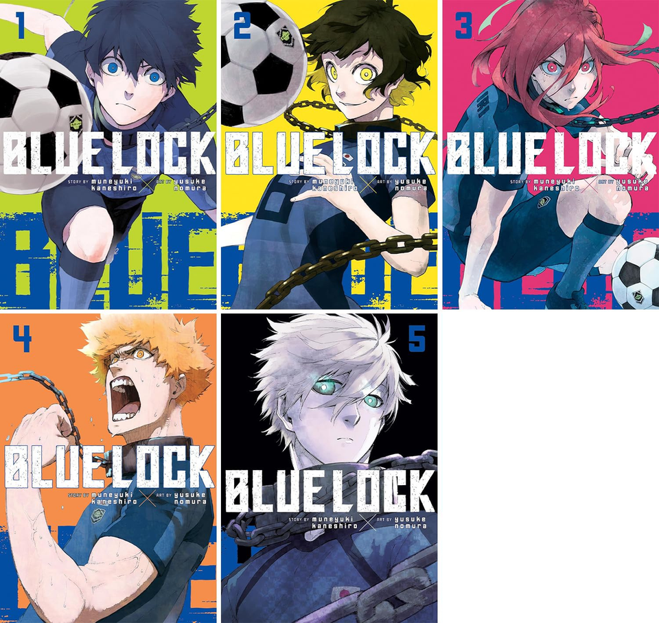 Blue Lock Manga Set Volumes 1-5 by Muneyuki Kaneshiro (A+ Quality)