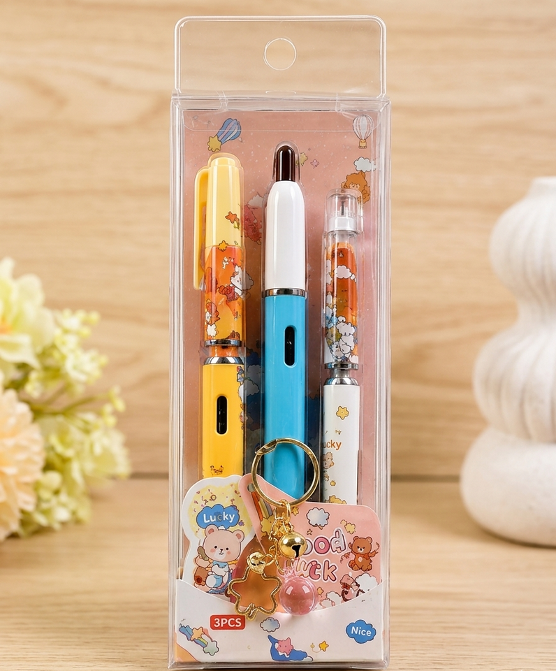 Kids Character Pen Set – 3 Pieces