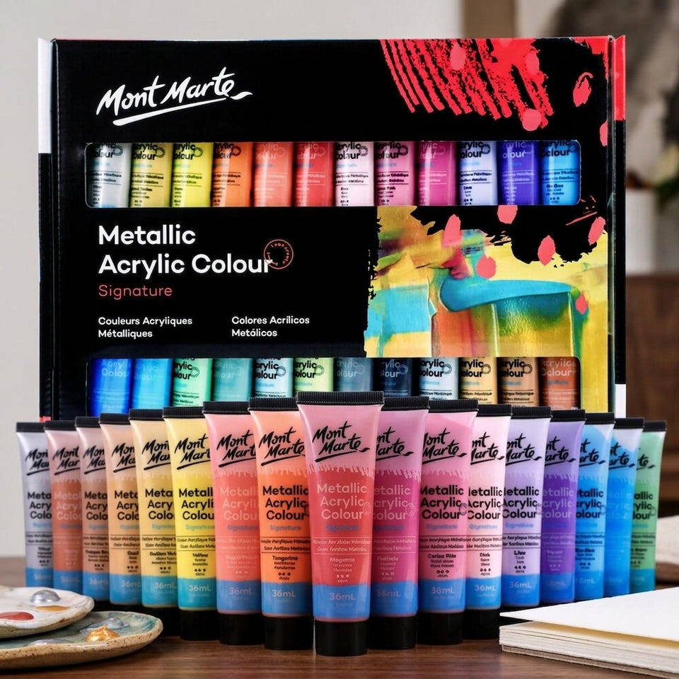 Metallic Acrylic Paint Set (24 Colors x 36ml)