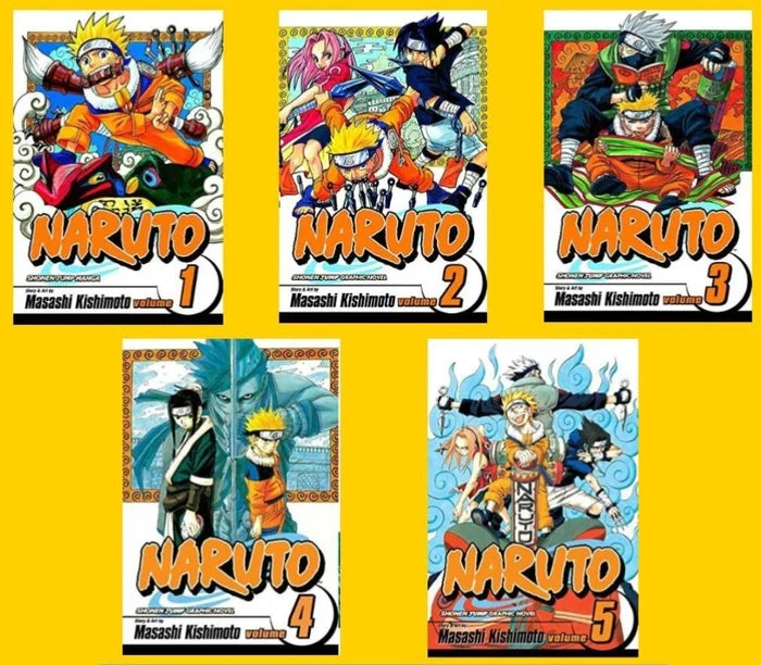 Naruto Vol. 1-5 by Masashi Kishimoto (A+ Quuality)